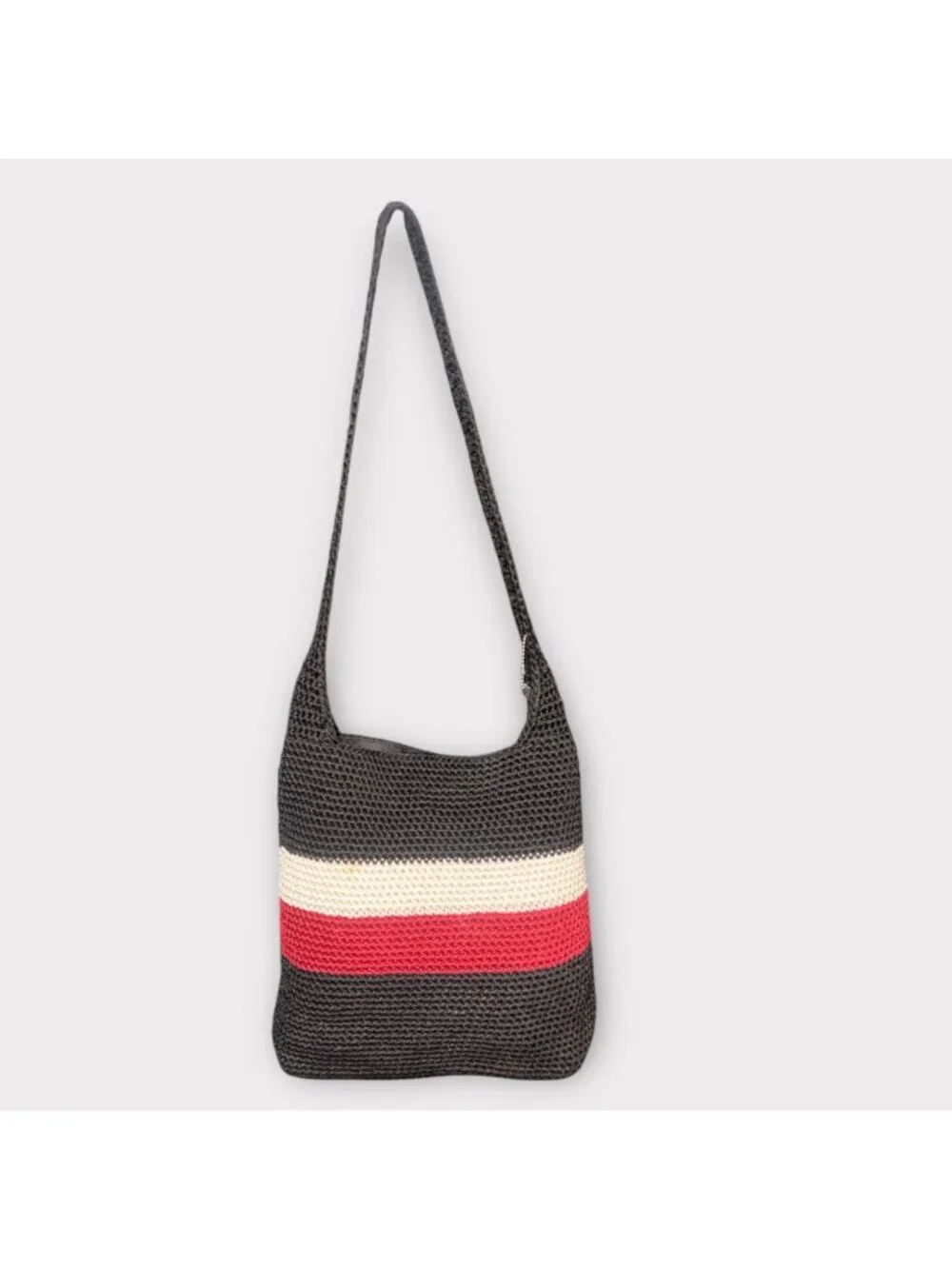 The Sak Hobo Shoulder Bag Black Red Beige Crocheted Slouchy Tote Casual Boho - Picture 4 of 7